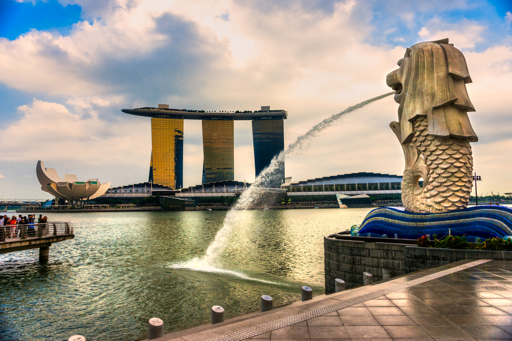 The Merlion And The Marina Bay Sands Resort
